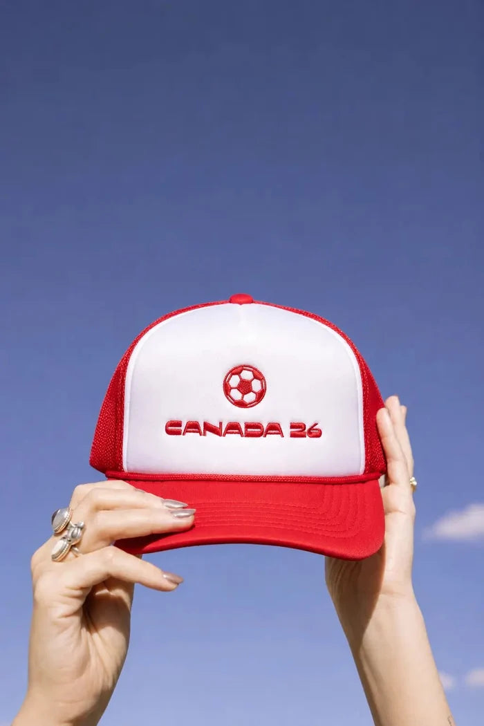 Canada Soccer 26 - Red Trucker Hat - Millie + Moose