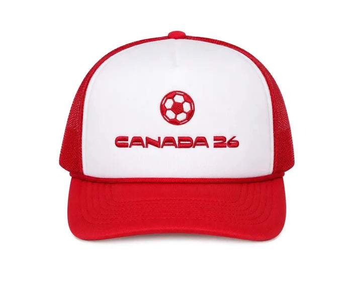 Canada Soccer 26 - Red Trucker Hat - Millie + Moose