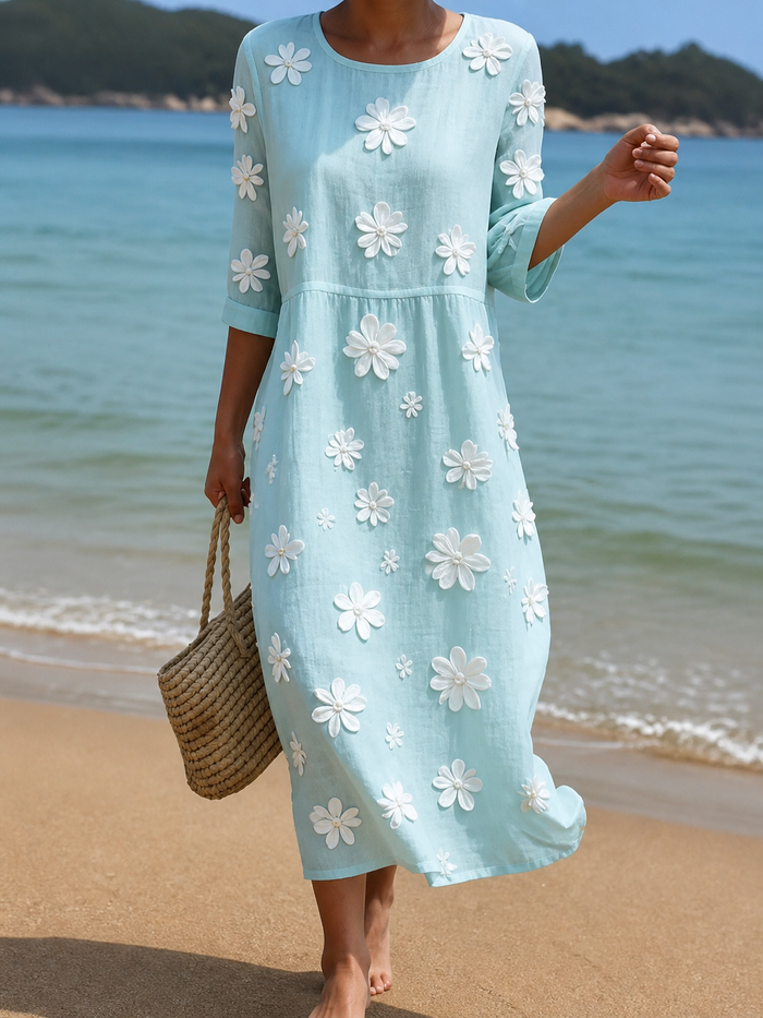 Casual Women's Dress with Floral Print