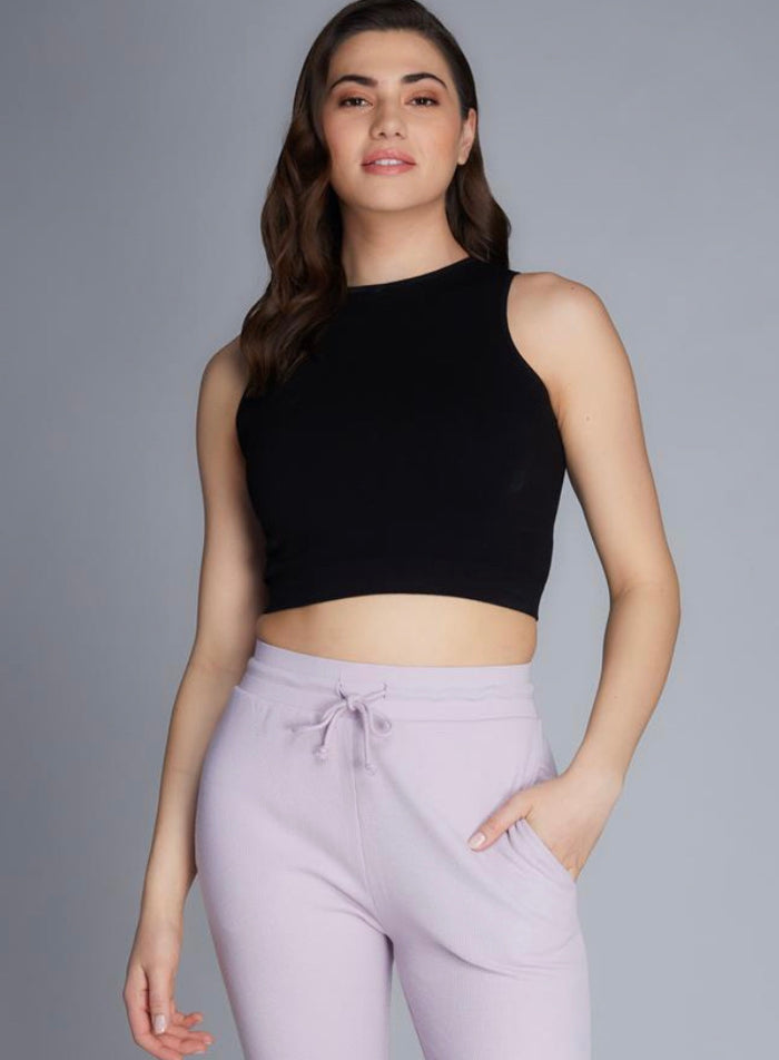 C'EST MOI BAMBOO RIB HIGH NECK TANK TOP