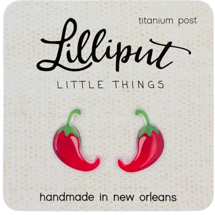 acrylic chili pepper stud style earrings