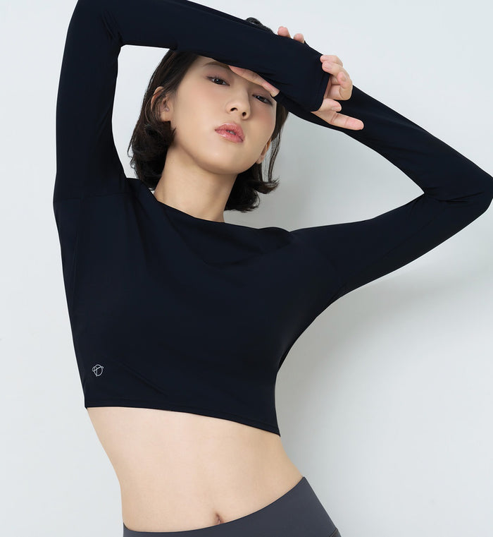 City Flow That's A Wrap Long Sleeve Top - BLACK