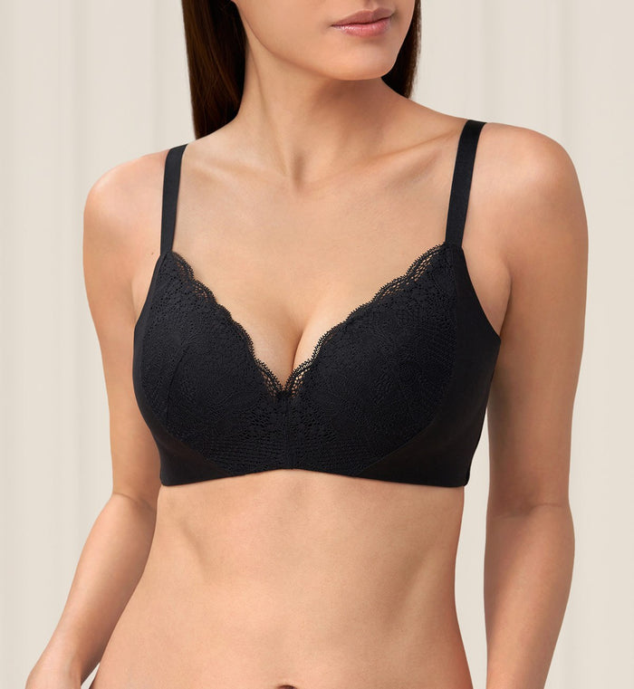 Comfort Touch Non-Wired Padded Bra - BLACK