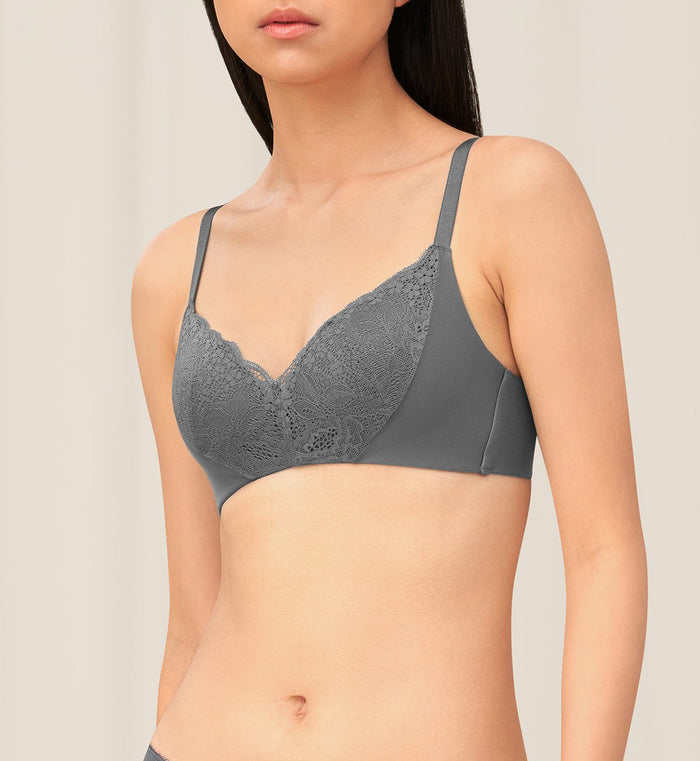 COMFORT TOUCH NON-WIRED PADDED BRA - GREY