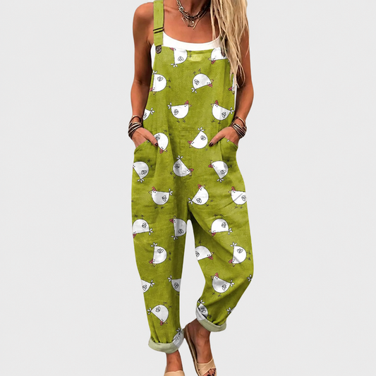 Comfortable Printed Overalls
