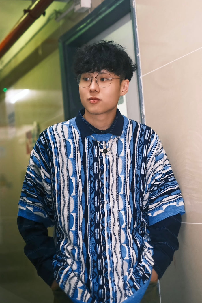 Coogi Style 3D Knitting Sweater Short Sleeve💙🐟