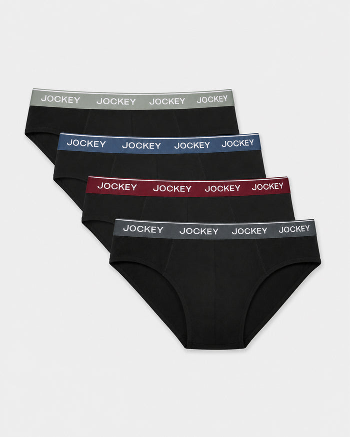 Cotton Brief 4pk - Black Assorted