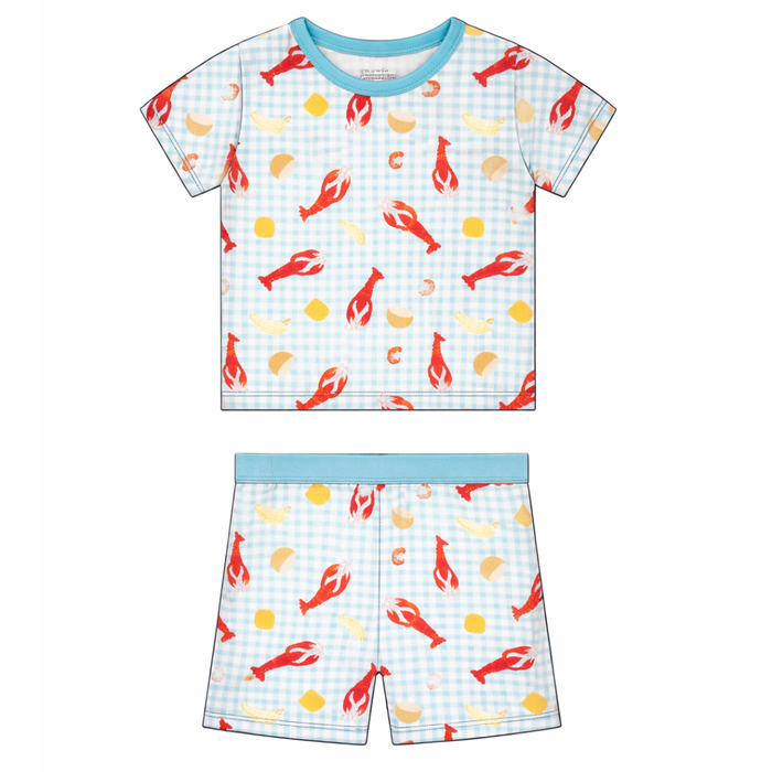 Crawfish Gingham Short Pajama Set
