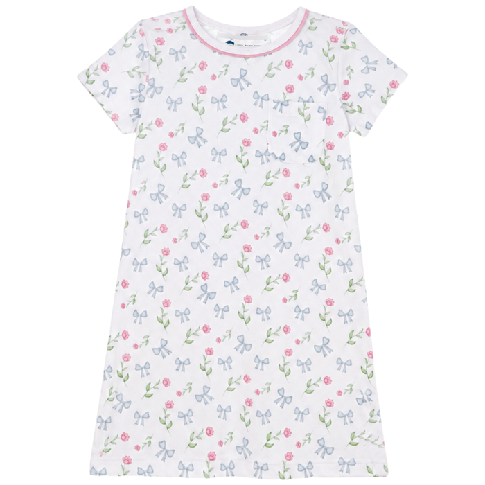 Floral-patterned nightgown on a white background