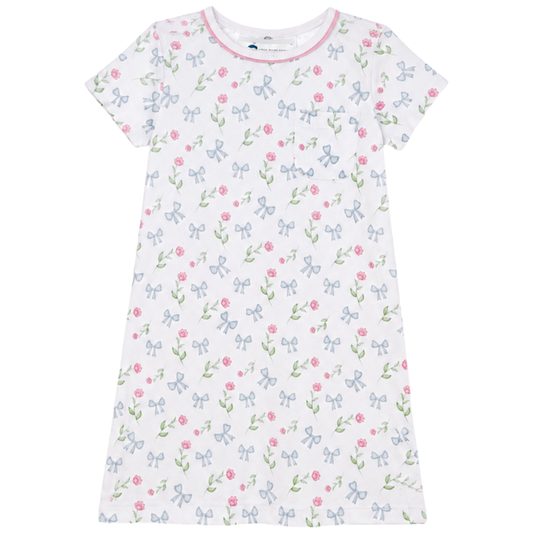 Floral-patterned nightgown on a white background