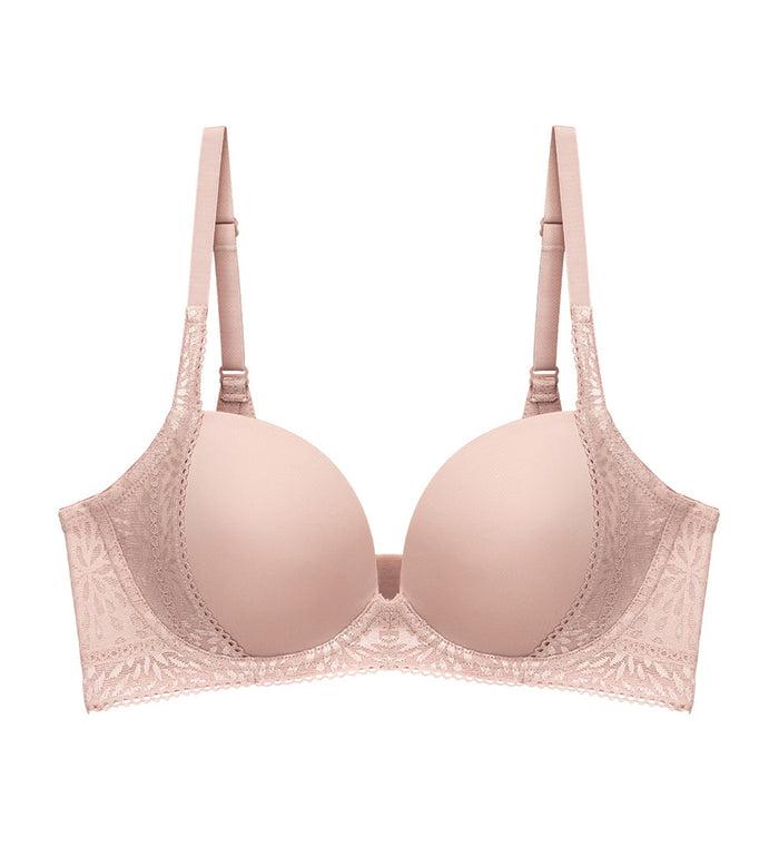 EVERYDAY CHARM DEEP V NON-WIRED PUSH UP BRA - SHADOW GREY