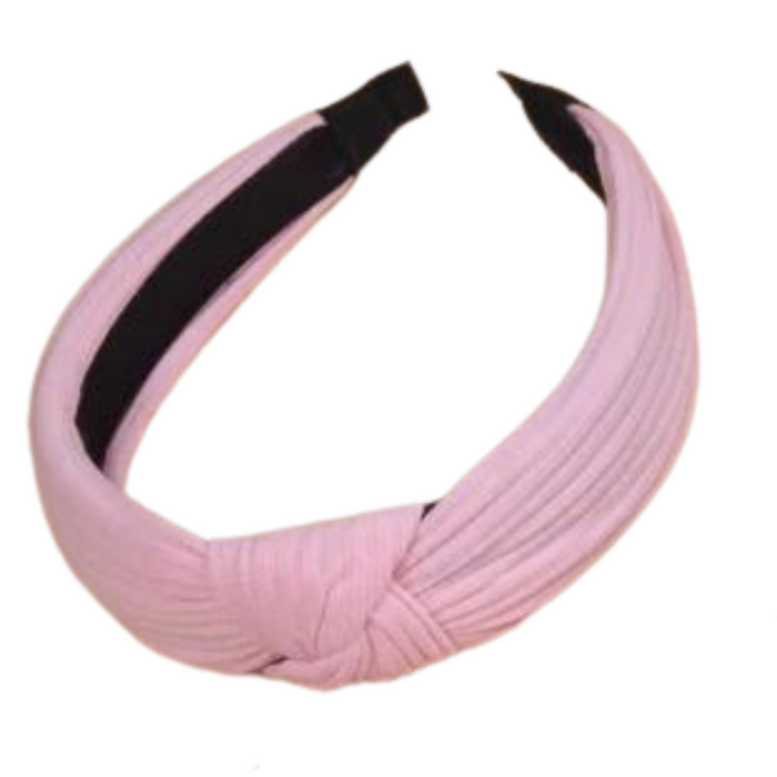 pink ribbed knot headband