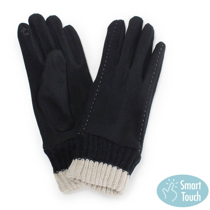 FASHION CITY Knit Cuff Touch Smart Gloves
