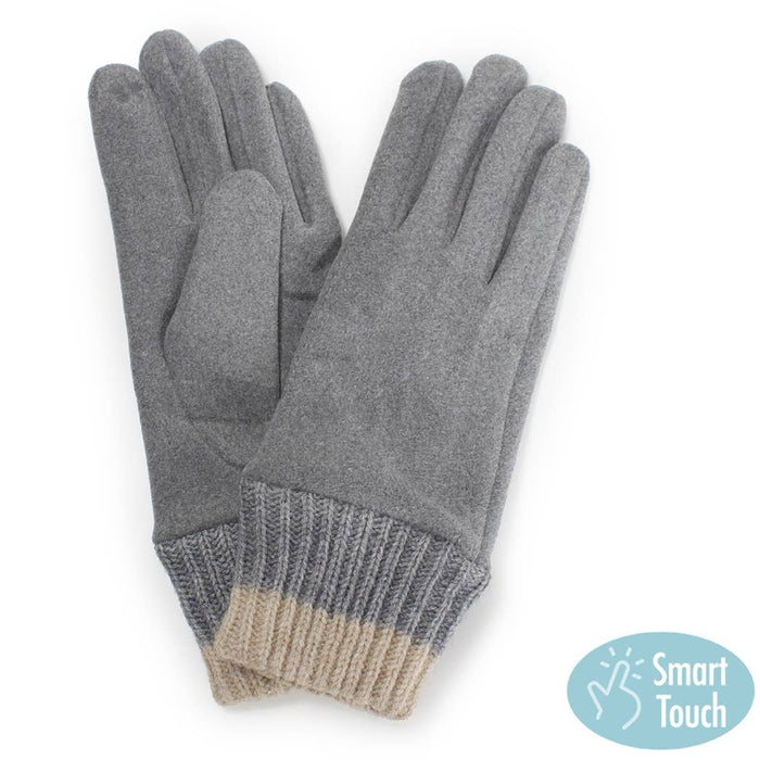 FASHION CITY Knit Cuff Touch Smart Gloves