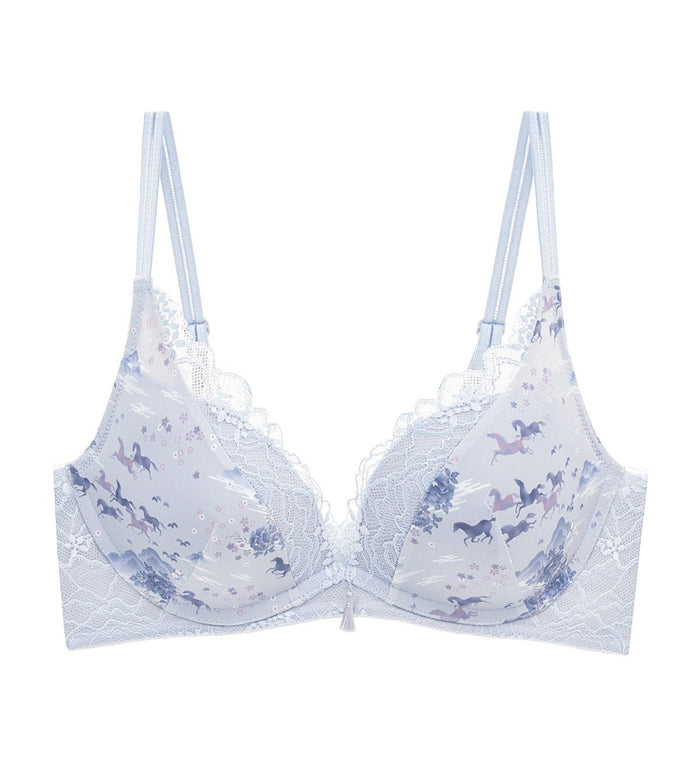 FeiFei Ruan Collaboration Non-Wired Push Up Deep V Bra - FEATHER