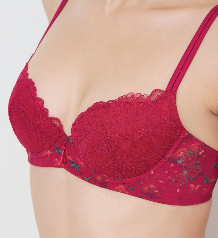 FeiFei Ruan Collaboration Wired Push Up Bra - ROSSO MASAI