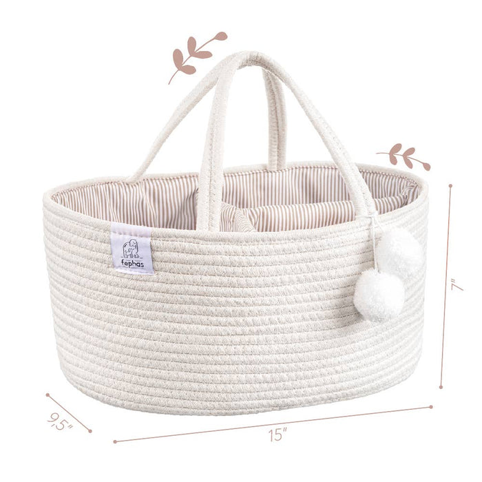 FEPHAS Rope Diaper Caddy- Off-white