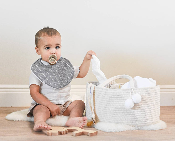 FEPHAS Rope Diaper Caddy- Off-white