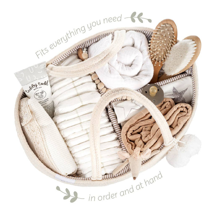 FEPHAS Rope Diaper Caddy/ Beige