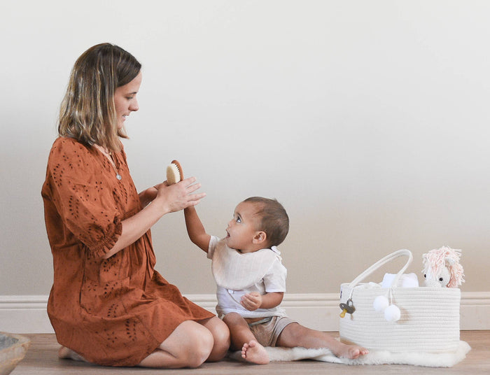 FEPHAS Rope Diaper Caddy/ Beige