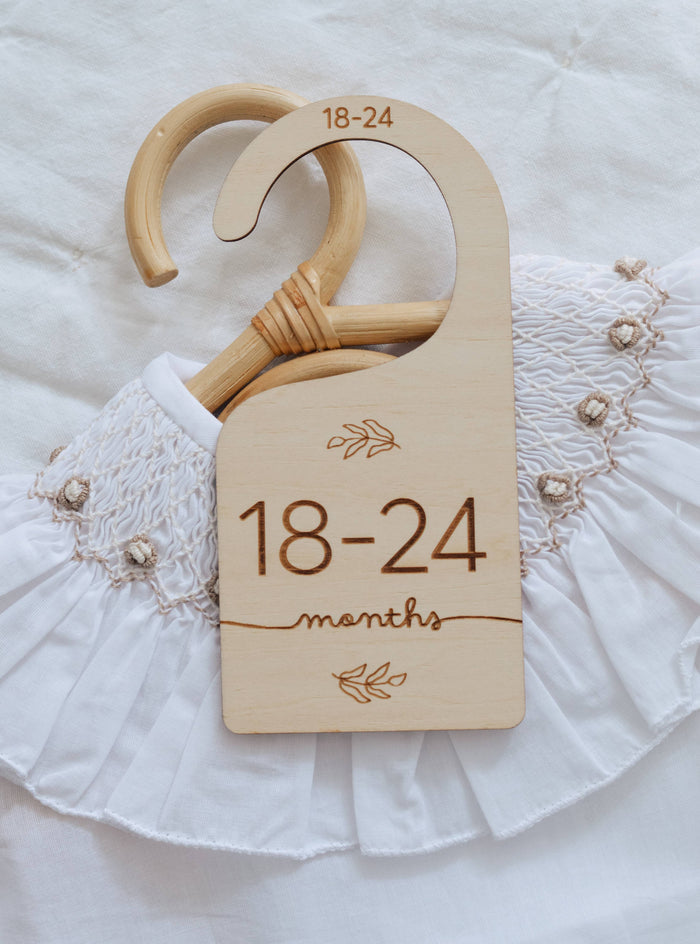 FEPHAS Wooden Baby Hanging Closet Dividers for Nursery Wardrobe- L