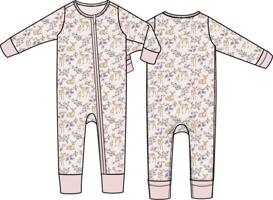 Floral Deer Convertible Romper