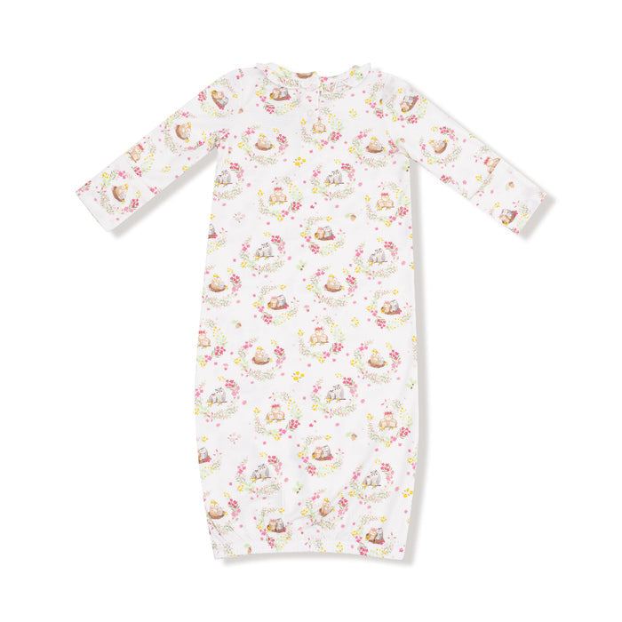 Floral Owl Families Bamboo Kimono Gown