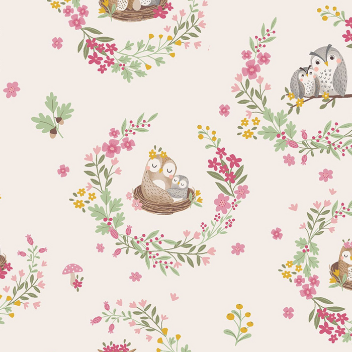 Floral Owl Families Bamboo Kimono Gown