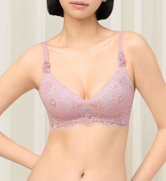 Florale Azalea Lace Non-Wired Padded Bra - PEROLA