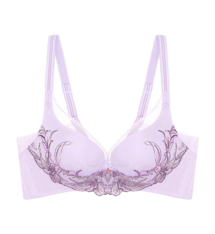 FLORALE ORCHID NON-WIRED PADDED BRA - STARDUST LILAC