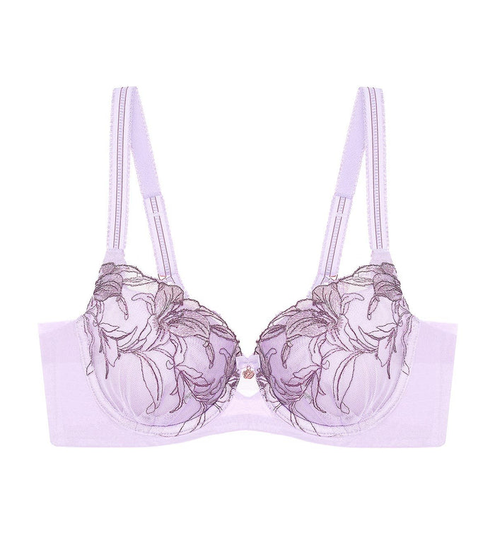 FLORALE ORCHID WIRED PUSH UP BRA - STARDUST LILAC