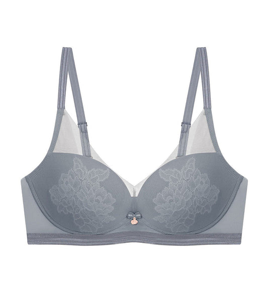 FLORALE PAEONIA NON-WIRED PADDED BRA - GREY