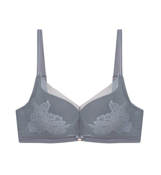 FLORALE PAEONIA WIRED BALCONY BRA - GREY