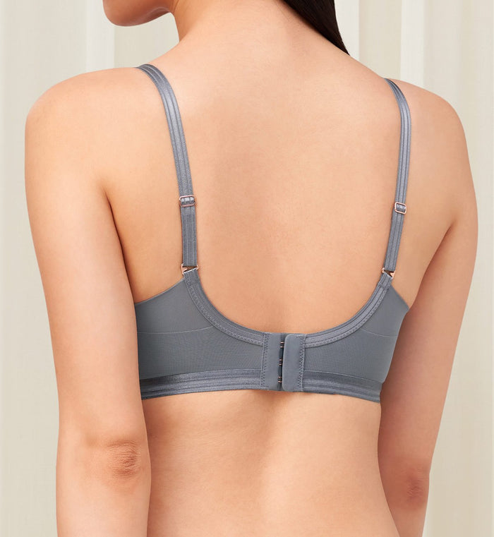 FLORALE PAEONIA WIRED BALCONY BRA - GREY