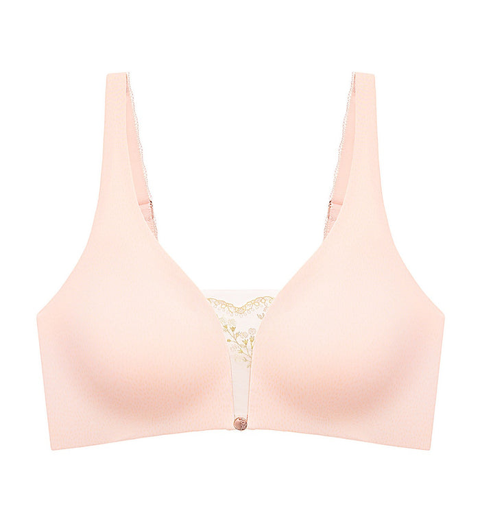 Florale Poui Non-Wired Padded Bra - NUDE PINK