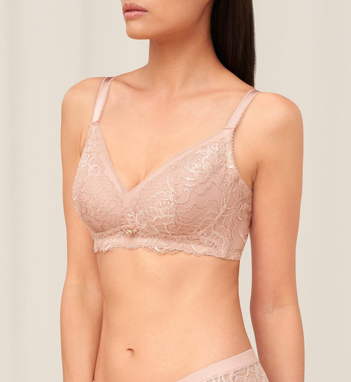 Florale Wild Peony Non-Wired Padded Bra - SOFT MAUVE