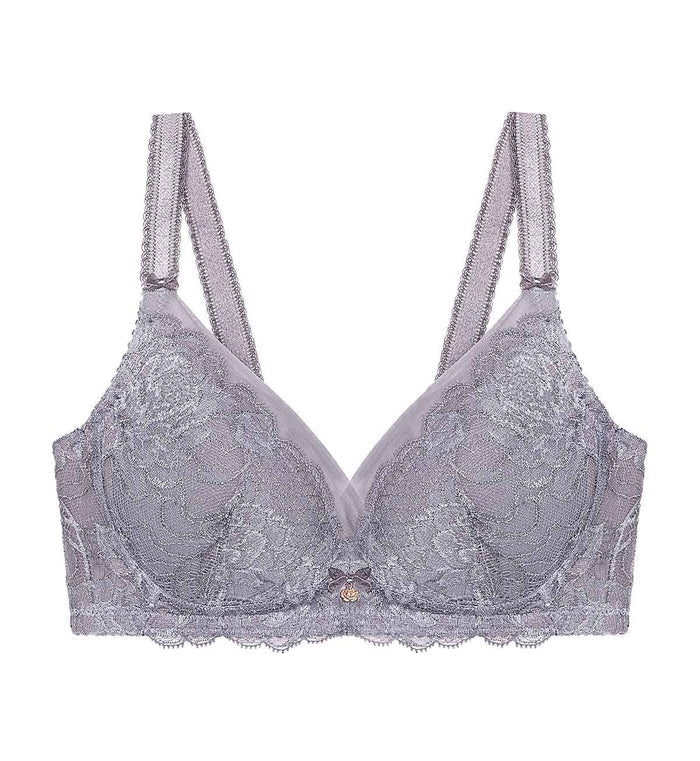 FLORALE WILD PEONY NON-WIRED PADDED D+ BRA - MORANDI GREY