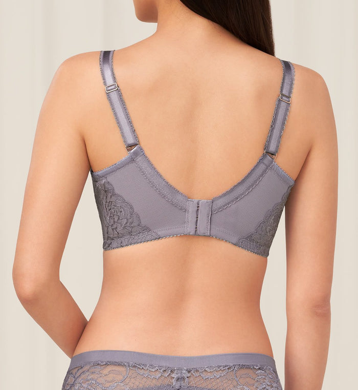 FLORALE WILD PEONY NON-WIRED PADDED D+ BRA - MORANDI GREY