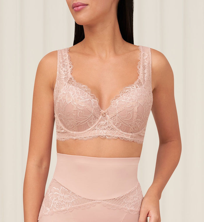 FLORALE WILD PEONY WIRED PADDED BRA - SOFT MAUVE