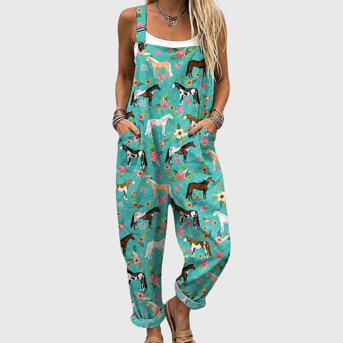 Flowered Horses Overall