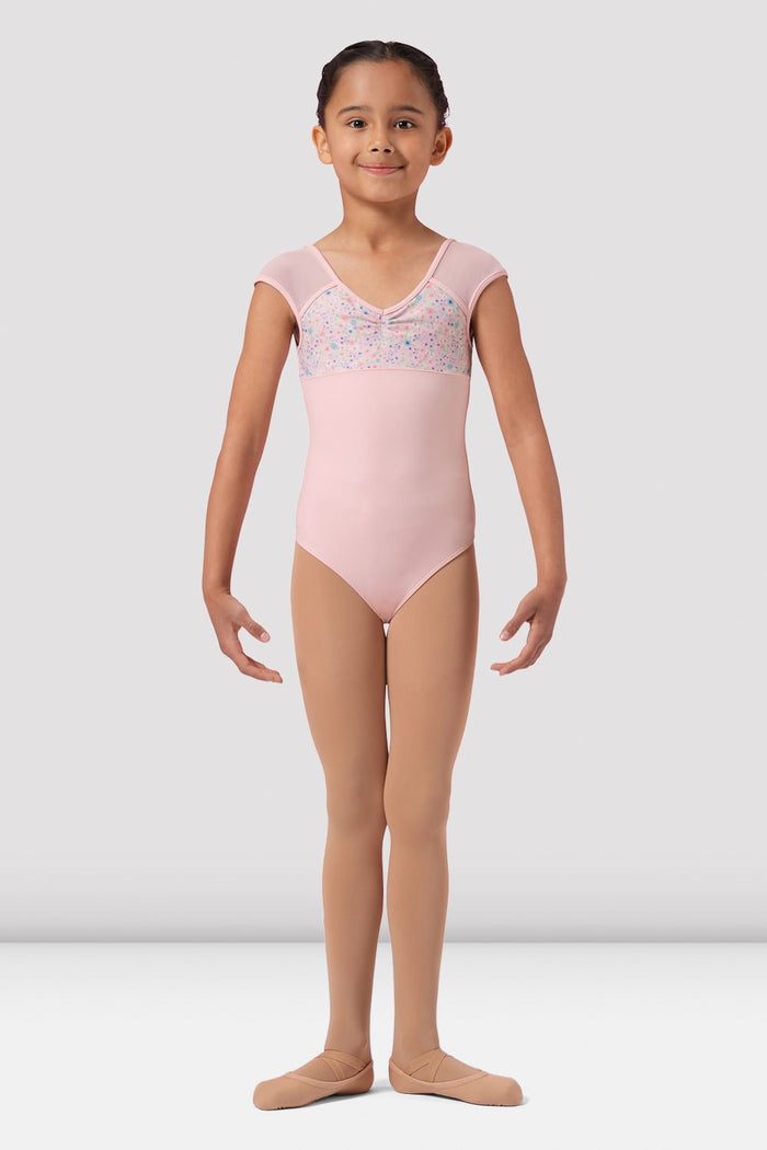 Girls Mirella Ditsy Floral Cap Sleeve Leotard - BLOCH EU