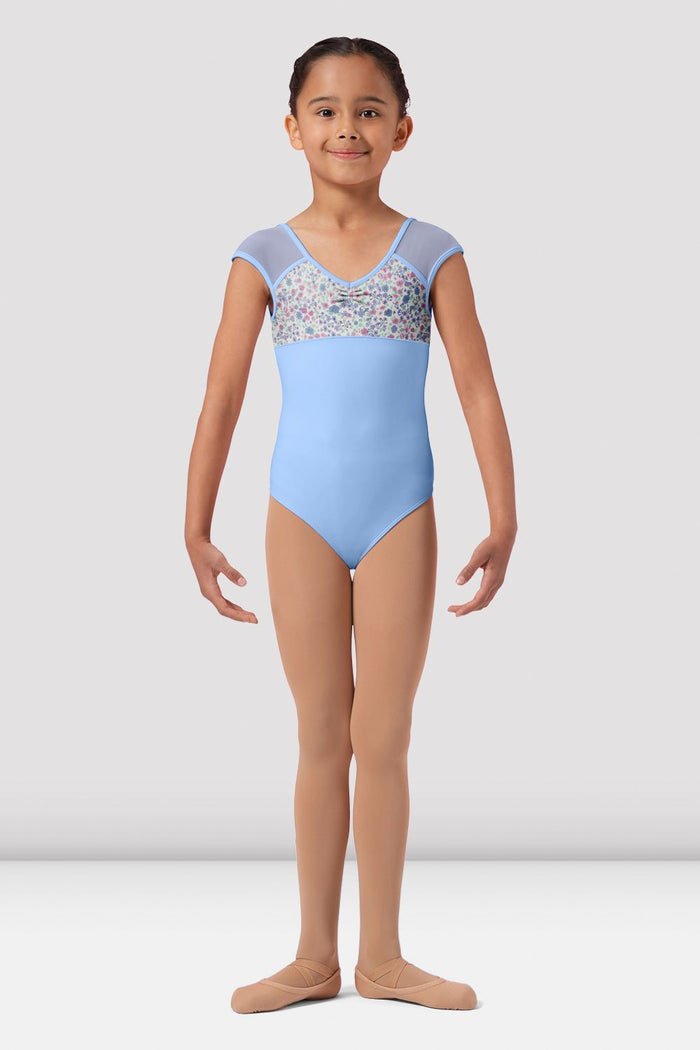 Girls Mirella Ditsy Floral Cap Sleeve Leotard - BLOCH EU