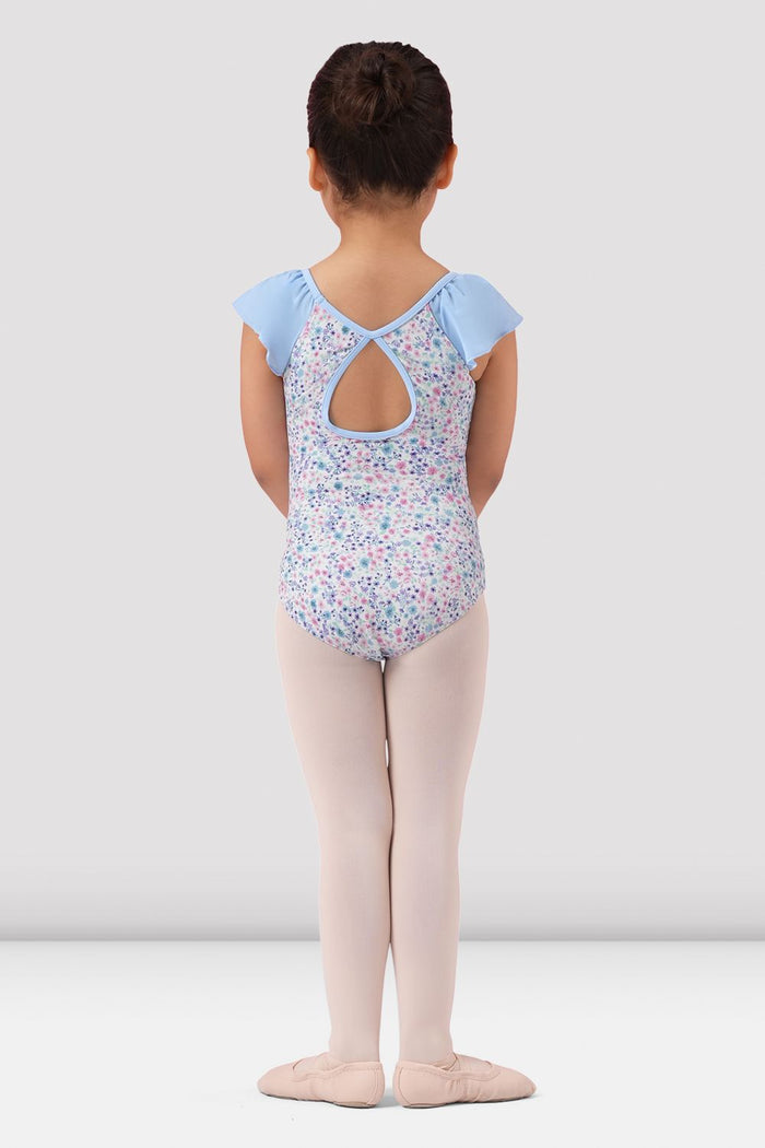 Girls Mirella Ditsy Floral Frill Sleeve Leotard - BLOCH EU