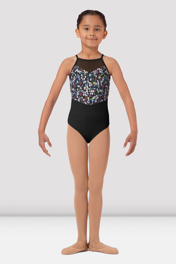 Girls Mirella Ditsy Floral Halterneck Leotard - BLOCH EU
