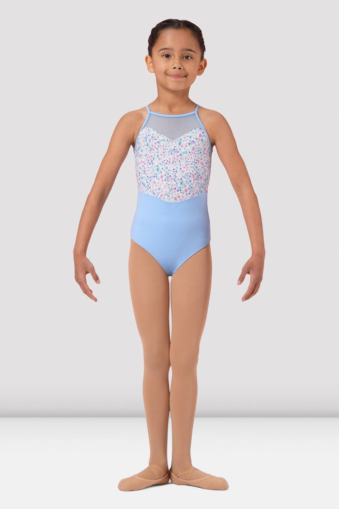 Girls Mirella Ditsy Floral Halterneck Leotard - BLOCH EU