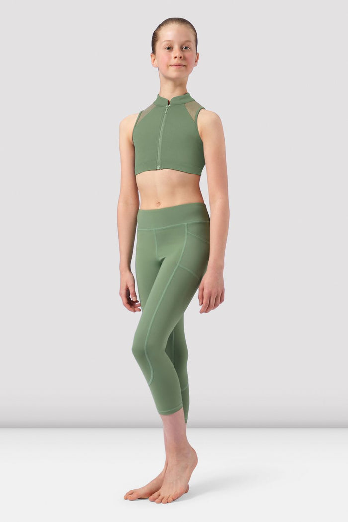 Girls Sadie Zip Front Crop Top - BLOCH EU