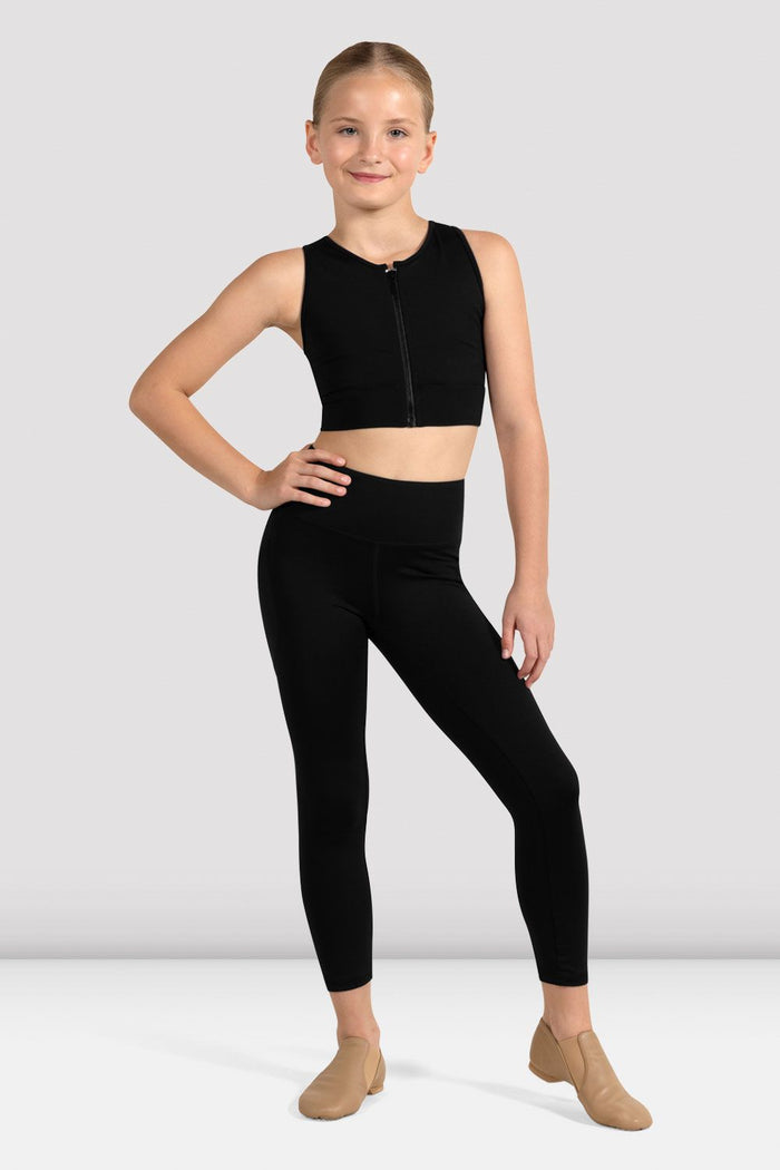 Girls Shan Zip Front Crop Top - BLOCH EU