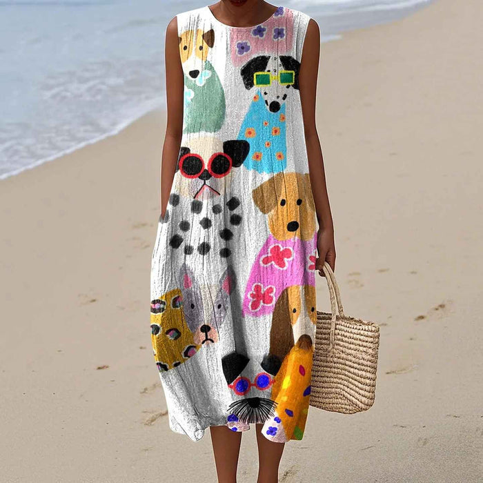 Hazel | Vintage Printed Maxi Dress