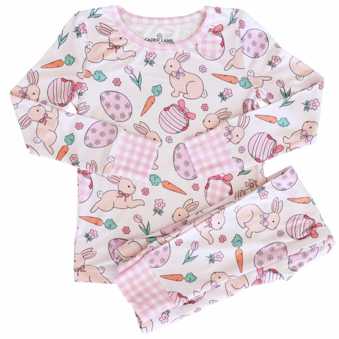 Hoppy Spring Pink Two Piece Pajama Set