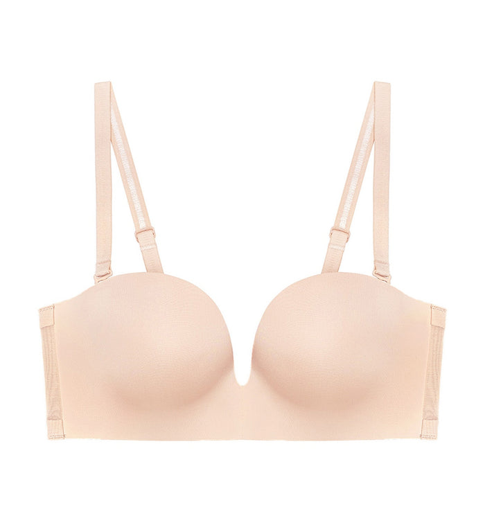 Invisible Inside-Out Non-Wired Detachable Push Up Bra - NATURAL SKIN